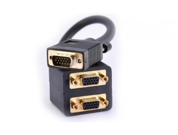 Adapter VGA hane - 2x VGA hona - finns på kabelbutiken.com