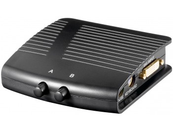 DVI-switch med ljud 2 in - 1 ut