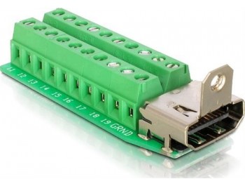 HDMI-kontakt med skruvplint Delock
