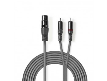 XLR 3-stifts hona – 2x RCA hane