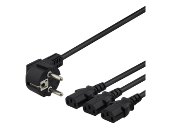 Adapterkabel CEE 7/7 till 3x rak IEC 60320