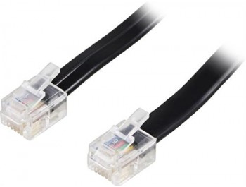 Modularkabel 6P6C(RJ12) till 6P6C(RJ12) svart