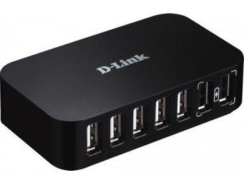 Dlink USB 2.0-Hub 7-portar med nätadapter 