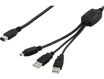 Firewirekabel från 4-pin till 6-pin med strömmatning