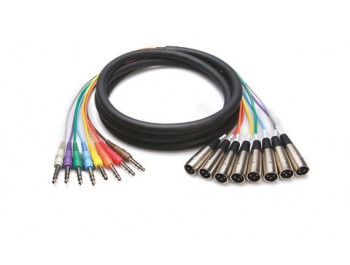 8-pars Multikabel XLR-hane till Tele-kabel 3 m
