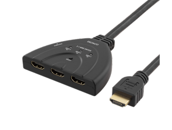 HDMI-Switch, 3 ingångar till 1 utgång, stödjer 4K i 60Hz, 0,5m kabel, 7.1 ljud, Ultra HD