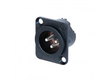 Neutrik XLR Hane Metall Svart Chassi