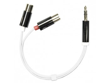 Adapter Tele 3.5mm hane - 2x RCA hona Vit