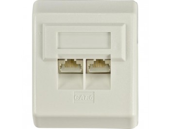 Nätverksuttag CAT6/STP x2 - Utanpåliggande vägguttag