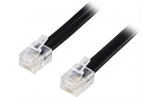 Modularkabel, 6P4C(RJ11) till 6P4C(RJ11)  2m svart