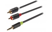 Stereoljudkabel 3,5 mm hane - 2 st RCA hane grå