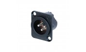 Neutrik XLR Hane Metall Svart Chassi