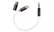 Adapter Tele 3.5mm hane - 2x RCA hona Vit