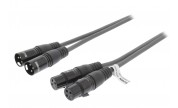 XLR Stereokabel 2x XLR 3-Pin Hane - 2x XLR 3-Pin Hona Mörkgrå