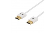 HDMI Kabel Slimline Vit - High speed with ethernet