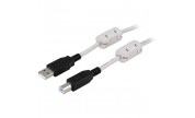 USB 2.0-kabel A hane - B hane ferritkärnor 3 m