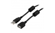 USB 2.0-kabel A hane - A hona ferritkärnor 3 m