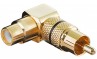 Vinklad RCA-adapter hane/hona svart