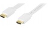 Vit HDMI-kabel Flat/Platt High Speed with Ethernet - 4K
